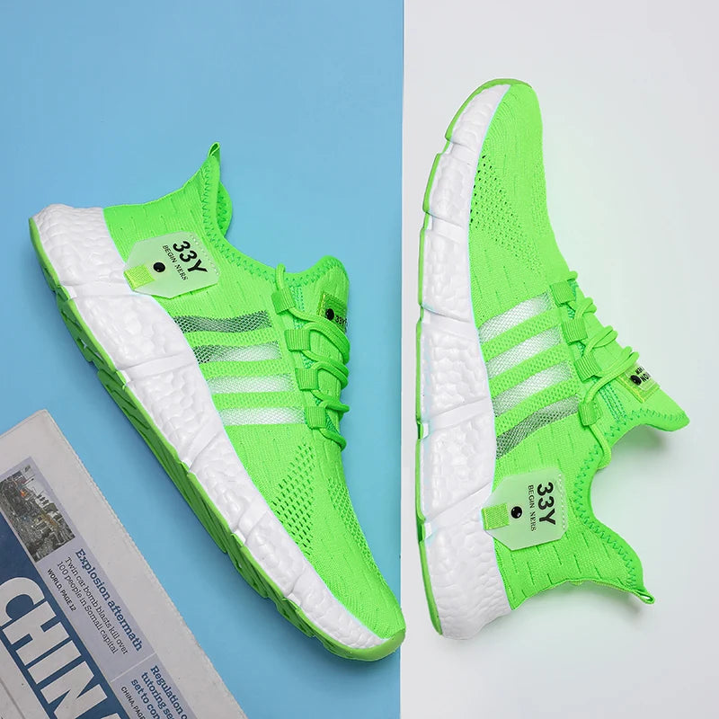 Zapatos de malla transpirable para hombre, zapatos planos ligeros a la moda para caminar, zapatillas de tenis de talla grande para hombre, zapatos deportivos