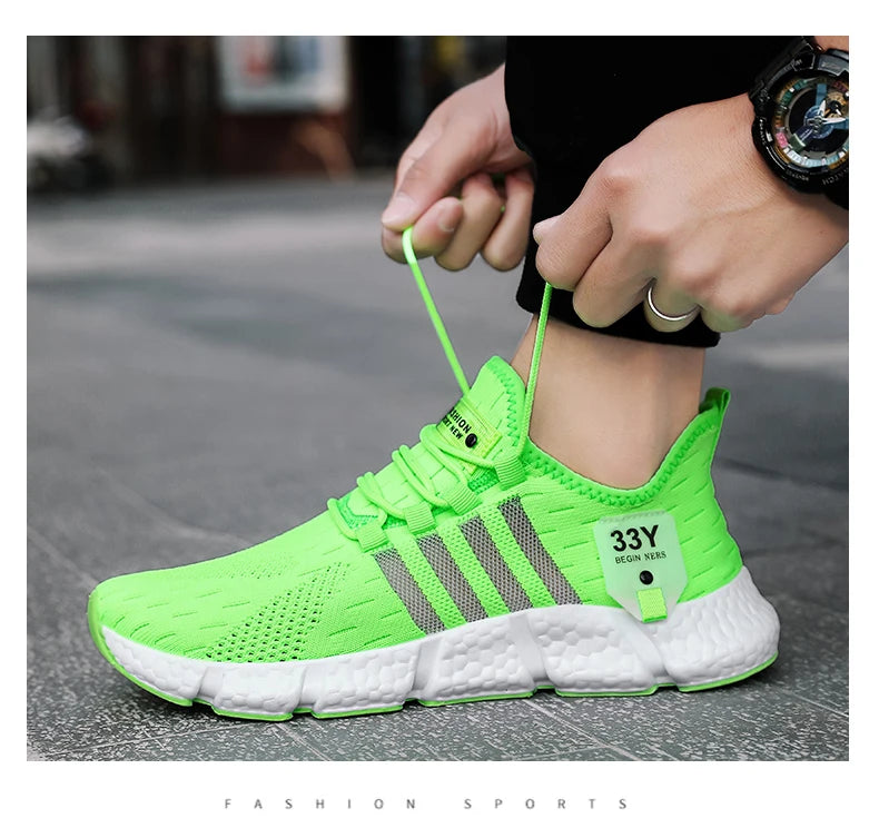 Zapatos de malla transpirable para hombre, zapatos planos ligeros a la moda para caminar, zapatillas de tenis de talla grande para hombre, zapatos deportivos