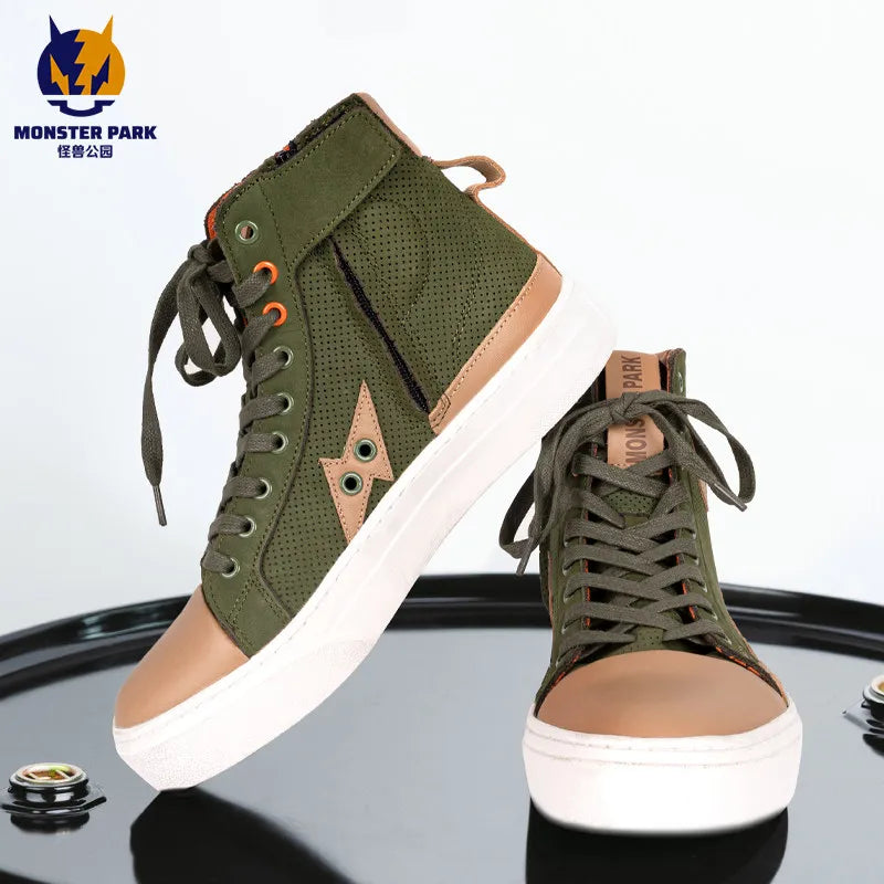 Boots for Motorcyclist Man Motorcycle Shoes Botas Moto Wear-Resistant Men's Motorcycle Shoes  Men's Motorcycle Shoes  Riding boo