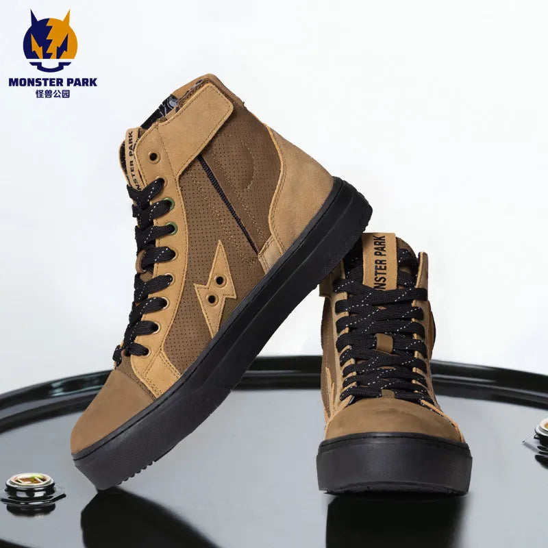 Boots for Motorcyclist Man Motorcycle Shoes Botas Moto Wear-Resistant Men's Motorcycle Shoes  Men's Motorcycle Shoes  Riding boo