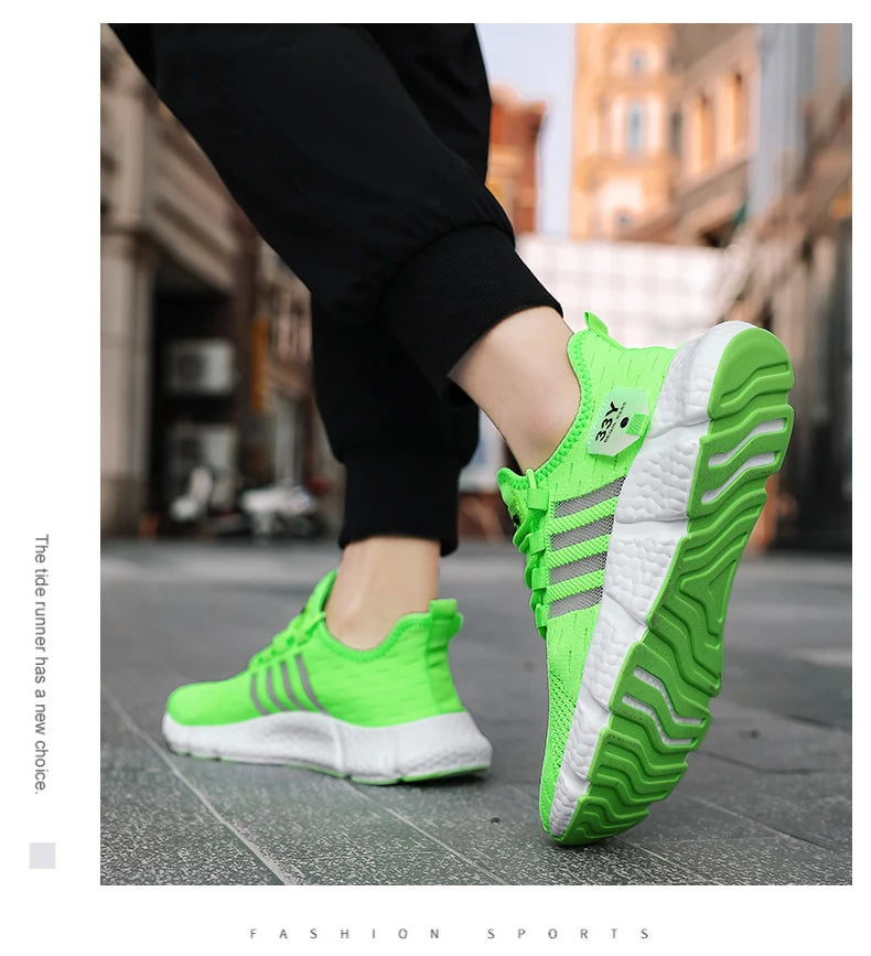 Zapatos de malla transpirable para hombre, zapatos planos ligeros a la moda para caminar, zapatillas de tenis de talla grande para hombre, zapatos deportivos