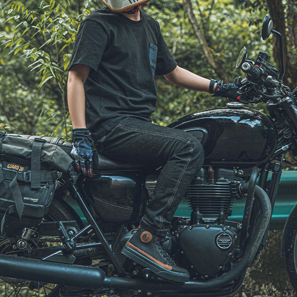 Boots for Motorcyclist Man Motorcycle Shoes Botas Moto Wear-Resistant Men's Motorcycle Shoes  Men's Motorcycle Shoes  Riding boo