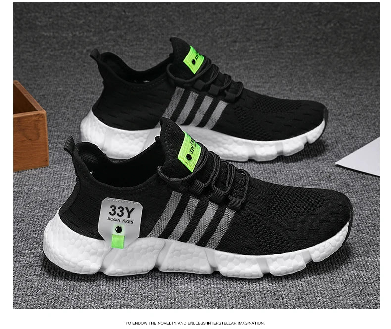Zapatos de malla transpirable para hombre, zapatos planos ligeros a la moda para caminar, zapatillas de tenis de talla grande para hombre, zapatos deportivos