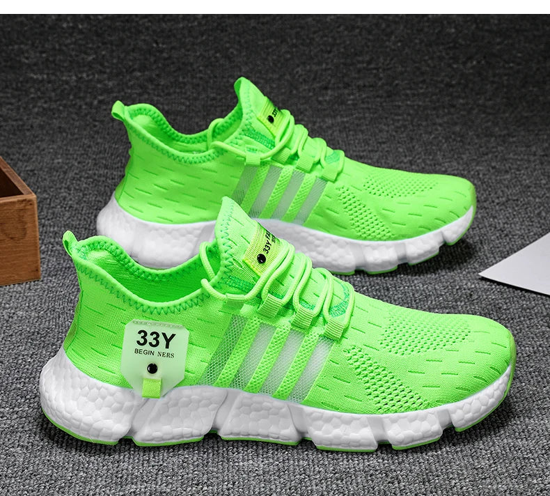 Zapatos de malla transpirable para hombre, zapatos planos ligeros a la moda para caminar, zapatillas de tenis de talla grande para hombre, zapatos deportivos