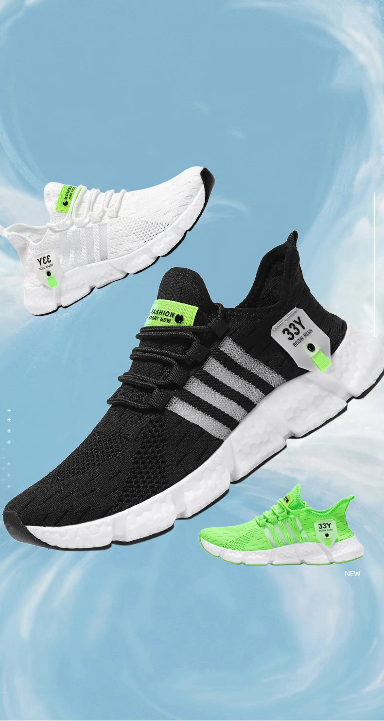 Zapatos de malla transpirable para hombre, zapatos planos ligeros a la moda para caminar, zapatillas de tenis de talla grande para hombre, zapatos deportivos