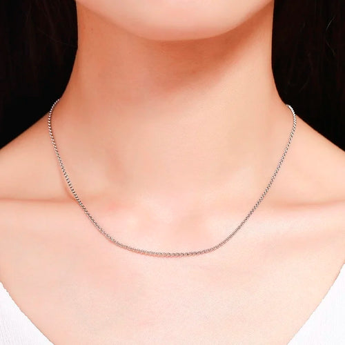 1.5mm 55cm-90cm 925 Sterling Silver Circle Rolo Chain Necklace Women Italy Men Jewelry Kolye Collares Collier Ketting Sieraden