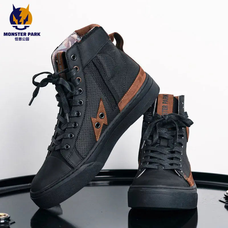 Boots for Motorcyclist Man Motorcycle Shoes Botas Moto Wear-Resistant Men's Motorcycle Shoes  Men's Motorcycle Shoes  Riding boo