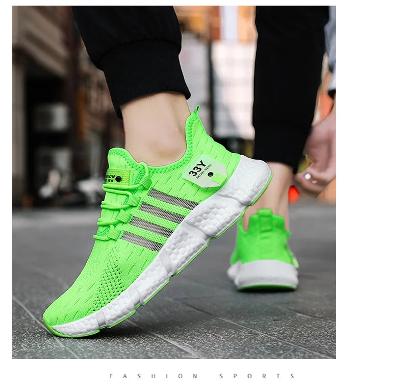 Zapatos de malla transpirable para hombre, zapatos planos ligeros a la moda para caminar, zapatillas de tenis de talla grande para hombre, zapatos deportivos