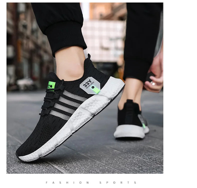 Zapatos de malla transpirable para hombre, zapatos planos ligeros a la moda para caminar, zapatillas de tenis de talla grande para hombre, zapatos deportivos