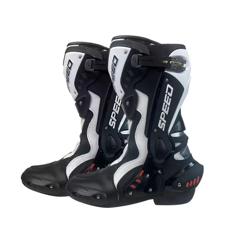 PRO-BIKER Motorcycle Boots Waterproof Racing Boots All-Season Anti-Slip Waterproof Off-Road Boots for Men Women B1008