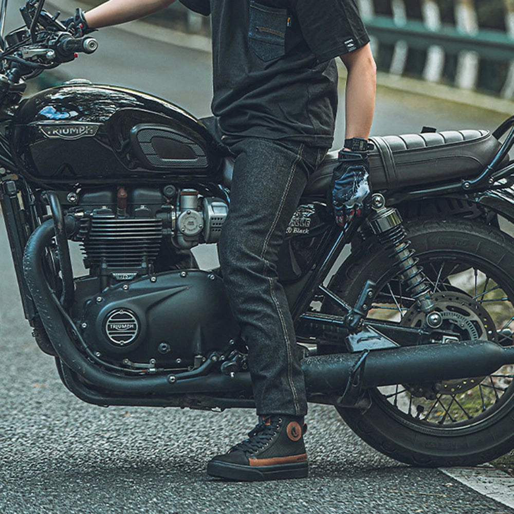 Boots for Motorcyclist Man Motorcycle Shoes Botas Moto Wear-Resistant Men's Motorcycle Shoes  Men's Motorcycle Shoes  Riding boo