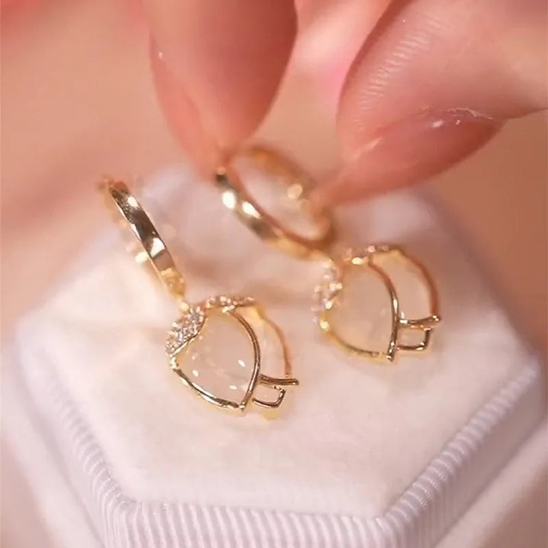 2023 New Fashion Trend Unique Design Elegant Delicate Zircon Tulip Flower Earrings High Jewelry Party Favors for Women