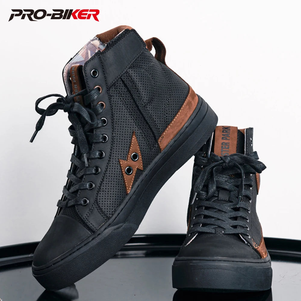 Boots for Motorcyclist Man Motorcycle Shoes Botas Moto Wear-Resistant Men's Motorcycle Shoes  Men's Motorcycle Shoes  Riding boo