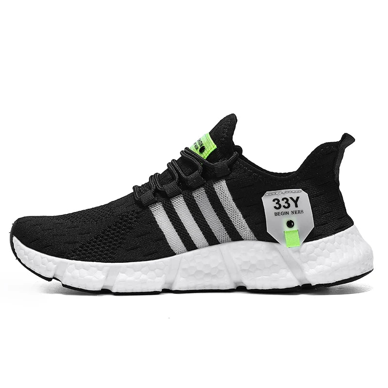 Zapatos de malla transpirable para hombre, zapatos planos ligeros a la moda para caminar, zapatillas de tenis de talla grande para hombre, zapatos deportivos