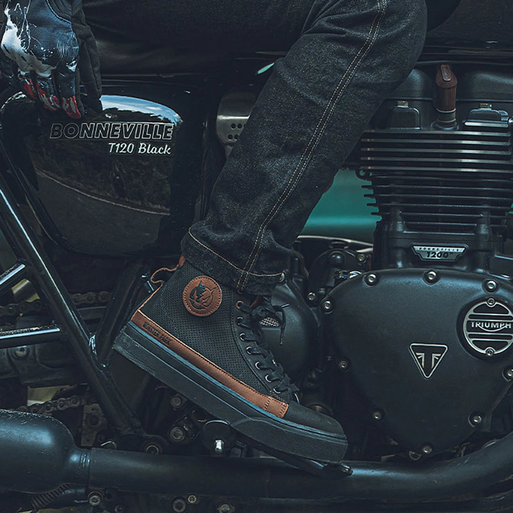 Boots for Motorcyclist Man Motorcycle Shoes Botas Moto Wear-Resistant Men's Motorcycle Shoes  Men's Motorcycle Shoes  Riding boo